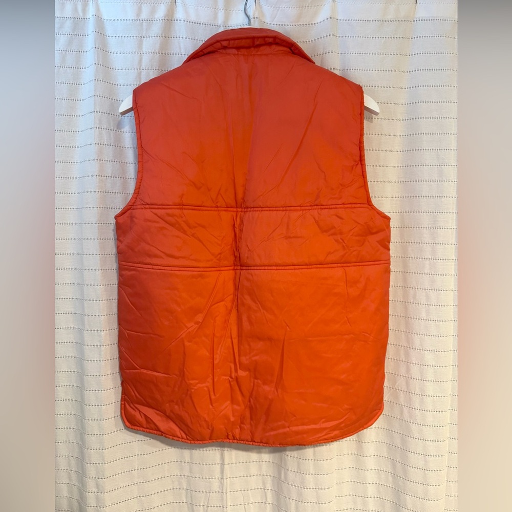 Retro 1970s Alpine Ski Vest Vintage Tangerine Orange Size Small - Picture 5 of 5